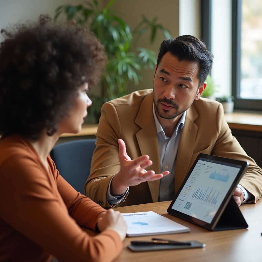Sessione di consulenza aziendale con professionista